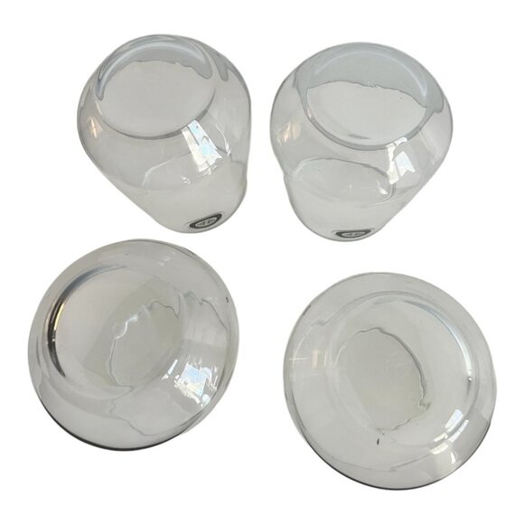 Fitz & Floyd Stemless Wine Glasses Set Of 4 Made Turkey 4.25" Tall Clear Glass - Picture 3 of 4